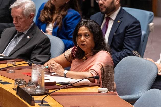 July 8, 2026, New York, New York, USA: Pramila Patten, Special Representative of the Secretary-General on Sexual Violence in Conflict attends Security Council meeting on Women and peace and security Honoring the promise of international law to survivors of conflict related sexual violence at UN Headquarters in New York, NY on July 8, 2026. New York USA - ZUMAr339 20260708_znp_r339_007 Copyright: xLevxRadinx