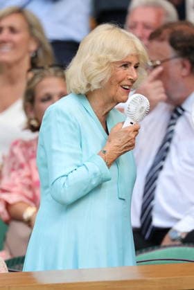 . 08 07 2026. London, United Kingdom. Queen Camilla, Peter Phillips, Harriet Sperling Elle Fanning , Zara Tindall watch Arthur Fery match on day ten of the Wimbledon Tennis Championships in London.  xStephenxLockx xi-Imagesx IIM-26894-0109