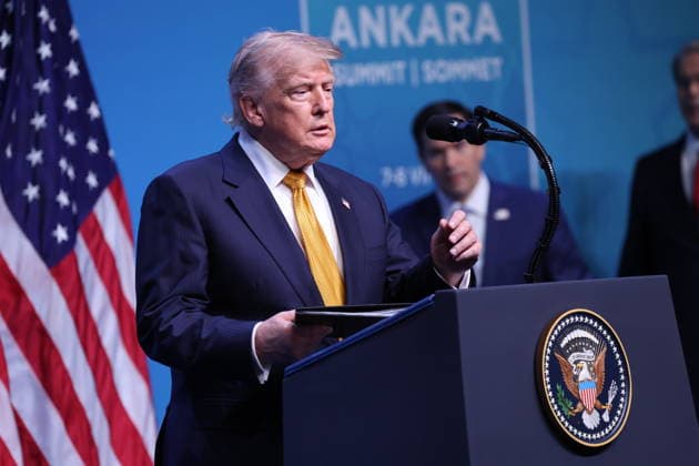 Nato-toppmotet i Ankara 2026 Ankara, Tyrkia 20260708. President i USA Donald Trump under Nato-toppmotet i Ankara onsdag. Foto: Geir Olsen NTB Ankara Tyrkia bycD53xXdLs EDITORIAL USE ONLY Ref:_POLbycD53xXdLs.jpg *** NATO Summit in Ankara 2026 Ankara, Turkey, July 8, 2026 U.S. President Donald Trump during the NATO summit in Ankara on Wednesday Photo: Geir Olsen, NTB, Ankara, Turkey bycD53xXdLs EDITORIAL USE ONLY Ref POLbycD53xXdLs jpg  Copyright: xGeirxOlsenx xNTBx