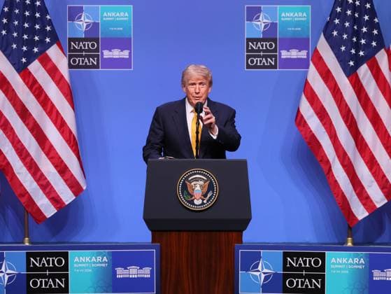 US President Donald Trump pictured at a head of states and government summit of the NATO (North Atlantic Treaty Organization) military alliance, Wednesday 08 July 2026, in Ankara, Turkey.  BENOITxDOPPAGNE 180729381