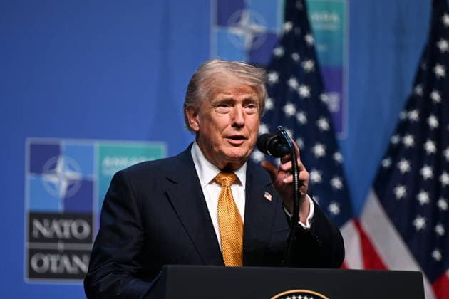 NATO Ankara Summit ANKARA, TURKIYE - JULY 8: US President Donald Trump holds a press conference at the Presidential Complex during the 36th NATO Summit of Heads of State and Government in Ankara, Turkiye, on July 8, 2026. Dogukan Keskinkilic Anadolu Ankara Turkey. Editorial use only. Please get in touch for any other usage.  Copyright: x2026xAnadoluxDogukanxKeskinkilicx