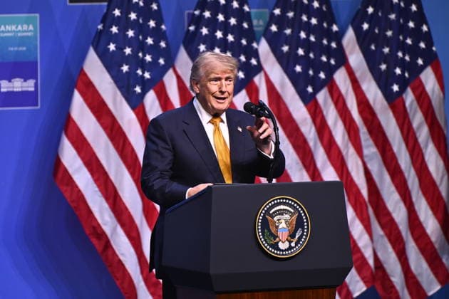 ANKARA, TURKIET 20260708 USA:s president Donald Trump talar under Nato-toppmötet i Ankara, Turkiet. ANKARA TURKIET x10430x *** ANKARA, TURKEY 20260708 U.S. President Donald Trump speaks during the NATO summit in Ankara, Turkey ANKARA TURKEY x10430x  Copyright: xChristinexOlsson TTx NATO-TOPPMÖTE ANKARA 2026 0IfiEJRle5U