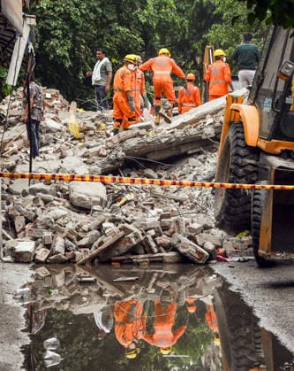 NDRF personnel during rescue and relief operations after a building collapsed at the Rohini Sector 16 area New Delhi, Jul 08 (ANI): NDRF personnel during rescue and relief operations after a building collapsed at the Rohini Sector 16 area, in New Delhi on Wednesday. New Delhi Delhi India Copyright: xANIx ANI_20260708439