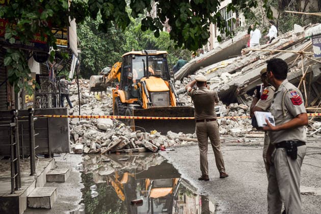Rescue and relief operations underway after a building collapsed at the Rohini Sector 16 area New Delhi, Jul 08 (ANI): Rescue and relief operations underway after a building collapsed at the Rohini Sector 16 area, in New Delhi on Wednesday. New Delhi Delhi India Copyright: xANIx ANI_20260708442