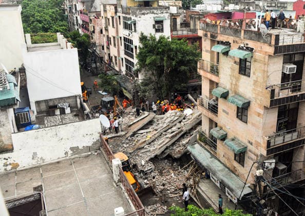 Rescue and relief operations underway after a building collapsed at the Rohini Sector 16 area New Delhi, Jul 08 (ANI): Rescue and relief operations underway after a building collapsed at the Rohini Sector 16 area, in New Delhi on Wednesday. New Delhi Delhi India Copyright: xANIx ANI_20260708450