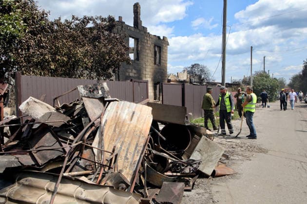 RECORD DATE NOT STATED Building debris at the site of recovery operations following a combined Russian attack and secondary explosions of explosive ordnance, Vyshneve, Kyiv region, Ukraine, on July 7, 2026. During the night of July 6, Russian forces launched a massive attack on Kyiv and the surrounding region using various types of missiles and attack drones. According to the State Emergency Service of Ukraine, seven people were killed in Vyshneve. Residential development on five streets was completely destroyed, while warehouses and businesses sustained damage. More than 600 local residents were evacuated because of the risk posed by unexploded ordnance (Photo by Volodymyr Tarasov Ukrinform) Aftermath of Russian attack and secondary explosions cleared in Vyshnev  Copyright: xVolodymyrxTarasovx