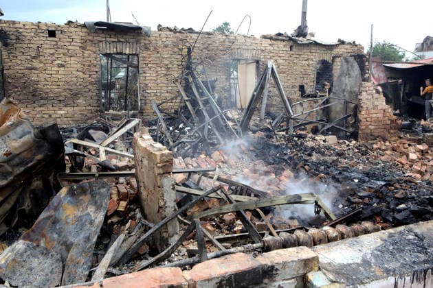 RECORD DATE NOT STATED Aftermath Of Russian Attack In Vyshneve - Ukraine A private house completely destroyed by fire following the Russian attack, Vyshneve, Kyiv region, Ukraine, on July 7, 2026. During the night of July 6, Russian forces launched a massive attack on Kyiv and the surrounding region using various types of missiles and attack drones. According to the State Emergency Service of Ukraine, seven people were killed in Vyshneve. Residential development on five streets was completely destroyed, while warehouses and businesses sustained damage. More than 600 local residents were evacuated because of the risk posed by unexploded ordnance Photo by Volodymyr Tarasov Ukrinform ABACAPRESS.COM Kyiv region Ukraine  Copyright: xTarasovxVolodymyr Ukrinform ABACAx