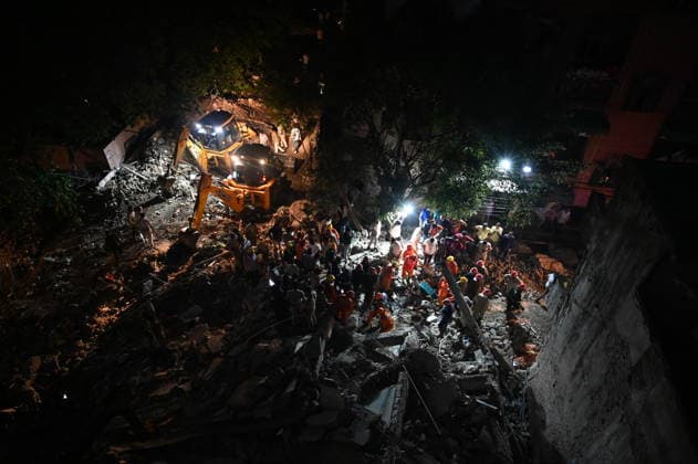 NEW DELHI, INDIA - JULY 8: NDRF personnel rescue a survivor trapped under the debris after a building collapsed in G Block, Sector 16, Rohini on July 8, 2026 in New Delhi, India. Rescue operations were launched immediately, with multiple emergency agencies deployed to search for and evacuate those trapped beneath the rubble. (Photo by Ishant Chauhan Hindustan Times) Man Killed As Under-Construction Building Collapses In Delhi s Rohini Sector 16