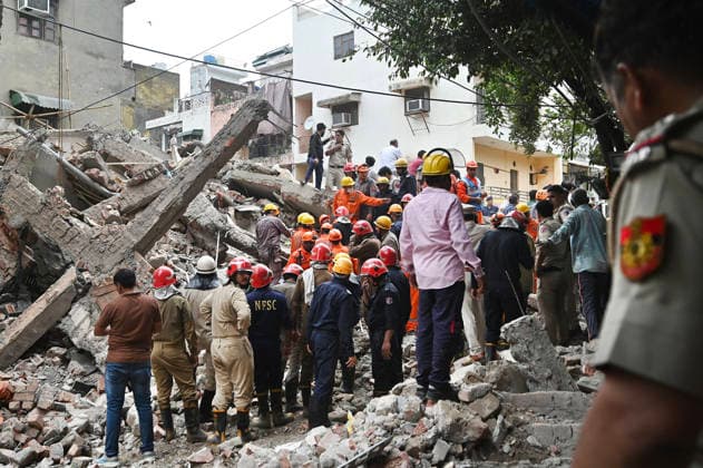 NEW DELHI, INDIA - JULY 8: National Disaster Response Force (NDRF) personnel carry out rescue operations after an under-construction building collapsed in G Block, Sector 16, Rohini on July 8, 2026 in New Delhi India. Multiple agencies, including Delhi Police and the fire department, launched a search-and-rescue operation amid fears that several people were trapped under the debris.(Photo by Sanchit Khanna Hindustan Times) Man Killed As Under-Construction Building Collapses In Delhi s Rohini Sector 16
