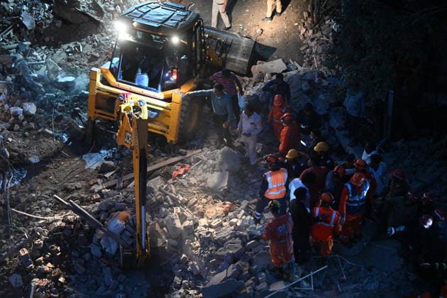 NEW DELHI, INDIA - JULY 8: NDRF personnel rescue a survivor trapped under the debris after a building collapsed in G Block, Sector 16, Rohini on July 8, 2026 in New Delhi, India. Rescue operations were launched immediately, with multiple emergency agencies deployed to search for and evacuate those trapped beneath the rubble. (Photo by Ishant Chauhan Hindustan Times) Man Killed As Under-Construction Building Collapses In Delhi s Rohini Sector 16