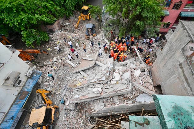 NEW DELHI, INDIA - JULY 8: National Disaster Response Force (NDRF) personnel carry out rescue operations after an under-construction building collapsed in G Block, Sector 16, Rohini on July 8, 2026 in New Delhi India. Multiple agencies, including Delhi Police and the fire department, launched a search-and-rescue operation amid fears that several people were trapped under the debris.(Photo by Sanchit Khanna Hindustan Times) Man Killed As Under-Construction Building Collapses In Delhi s Rohini Sector 16