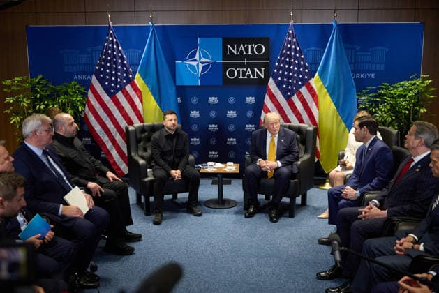 Volodymyr Zelensky at the NATO summit in Ankara, Turkey President of Ukraine Volodymyr Zelensky meets with US President Donald Trump at the NATO summit in Ankara, Türkiye on 7 July 2026, Credit:Press Service Of The President Of Ukraine B66 Avalon Ankara, Turkey  Copyright: xPressxServicexOfxThexPresidentxOfxUkrainex xB66x xAvalonx 1115303925