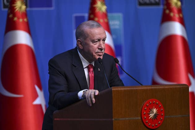 Turkish President Recep Tayyip Erdogan ANKARA, TURKIYE - JULY 8: Turkish President Recep Tayyip Erdogan holds a press conference as part of the 36th NATO Summit of Heads of State and Government at the Presidential Complex in Ankara, Turkiye, on July 8, 2026. Ismail Aslandag Anadolu Ankara Turkey. Editorial use only. Please get in touch for any other usage.  Copyright: x2026xAnadoluxIsmailxAslandagx