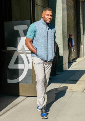 New York, NY- July 8: Michael Strahan leaving Good Morning America (GMA)in New York City. Credit: Camara AdMedia USA - ZUMAa123 20260708_zaa_a123_030 Copyright: xPorterx