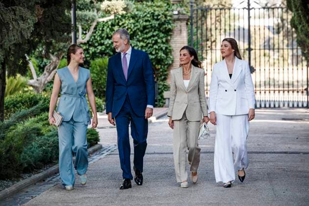 Infanta Sofia, along with King Felipe and Queen Letizia and Princess Leonor, presided over the Leading Teachers event of the Ibercaja Foundation, where Infanta Sofia gave her first solo speech, in Zaragoza on Wednesday, July 8, 2026. La Infanta Sofia junto a los reyes Felipe y Letizia y la princesa Leonor presiden el evento Docentes Referentes de la Fundación Ibercaja, donde la infanta Sofia realiza su primer discurso en solitario, en Zaragoza el miércoles 8 de julio de 2026. 900 LOF Cordon Press Cordon Press 