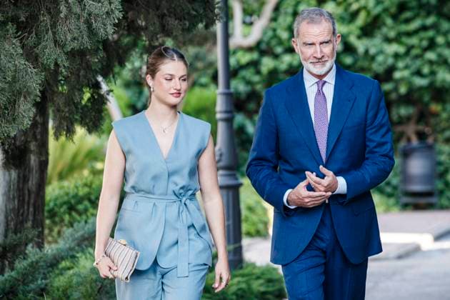 Infanta Sofia, along with King Felipe and Queen Letizia and Princess Leonor, presided over the Leading Teachers event of the Ibercaja Foundation, where Infanta Sofia gave her first solo speech, in Zaragoza on Wednesday, July 8, 2026. La Infanta Sofia junto a los reyes Felipe y Letizia y la princesa Leonor presiden el evento Docentes Referentes de la Fundación Ibercaja, donde la infanta Sofia realiza su primer discurso en solitario, en Zaragoza el miércoles 8 de julio de 2026. 900 LOF Cordon Press Cordon Press