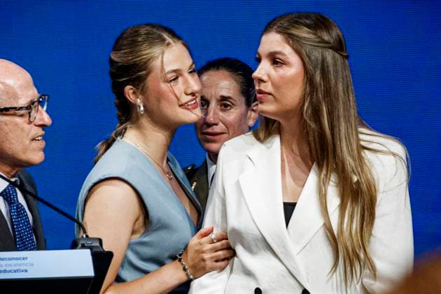Infanta Sofia, along with King Felipe and Queen Letizia and Princess Leonor, presided over the Leading Teachers event of the Ibercaja Foundation, where Infanta Sofia gave her first solo speech, in Zaragoza on Wednesday, July 8, 2026. La Infanta Sofia junto a los reyes Felipe y Letizia y la princesa Leonor presiden el evento Docentes Referentes de la Fundación Ibercaja, donde la infanta Sofia realiza su primer discurso en solitario, en Zaragoza el miércoles 8 de julio de 2026. 900 LOF Cordon Press Cordon Press 