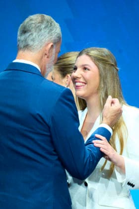 08-07-2026 Zaragoza Princess Sofia with King Felipe attending the Docentes Referentes event by Ibercaja Foundation in Zaragoza. No Spain Â  Copyright: xPPEx