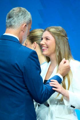 08-07-2026 Zaragoza Princess Sofia with King Felipe attending the Docentes Referentes event by Ibercaja Foundation in Zaragoza. No Spain  Copyright: xPPEx