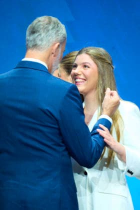 08-07-2026 Zaragoza Princess Sofia with King Felipe attending the Docentes Referentes event by Ibercaja Foundation in Zaragoza. No Spain  Copyright: xPPEx