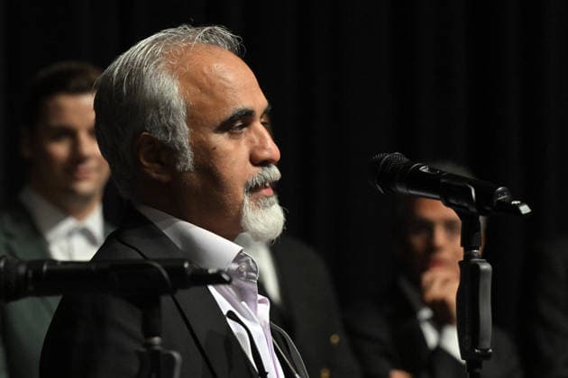 The 60th Karlovy Vary International Film Festival continued on its sixth day, in Karlovy Vary, Czech Republic, on July 8, 2026. A delegation of filmmakers presented the German film Hijamat in the Grand Hall of the Thermal Hotel. Director Nader Saeivar. (CTKxPhoto SlavomirxKubes) CTKPhotoP2026070809005  CTKPhotoP2026070809005