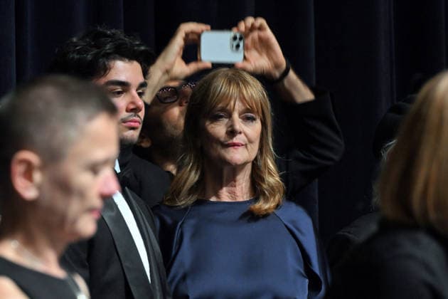 The 60th Karlovy Vary International Film Festival continued on its sixth day, in Karlovy Vary, Czech Republic, on July 8, 2026. A delegation of filmmakers presented the German film Hijamat in the Grand Hall of the Thermal Hotel. Actor Jael Cem Ilhan, left, and actress Nastassja Kinski. (CTKxPhoto SlavomirxKubes) CTKPhotoP2026070809013  CTKPhotoP2026070809013