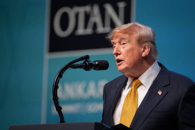 Donald Trump at NATO Summit Press Conference - Ankara AJ US President Donald Trump speaks to the press during a NATO (OTAN) Summit at Bestepe Presidential Compound in Ankara, Turkiye on July 8, 2026. The summit comes at a fraught time for the 77-year-old transatlantic alliance, with the US President demanding members make good on a pledge to ramp up defence spending as Washington takes a step back from Europe. Photo by Alexis Jumeau ABACAPRESS.COM. Ankara  Copyright: xJumeauxAlexis ABACAx