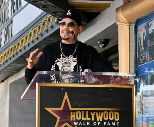 Ice T makes comments during an unveiling ceremony honoring the Hip-Hop group Bone Thugs-N-Harmony with the 2,851st star on the Hollywood Walk of Fame in Los Angeles on Wednesday, July 8, 2026.  LAP2026070807 JIMxRUYMEN