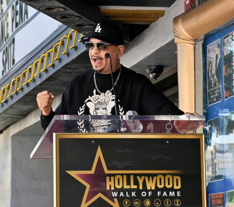 Ice T makes comments during an unveiling ceremony honoring the Hip-Hop group Bone Thugs-N-Harmony with the 2,851st star on the Hollywood Walk of Fame in Los Angeles on Wednesday, July 8, 2026.  LAP2026070808 JIMxRUYMEN