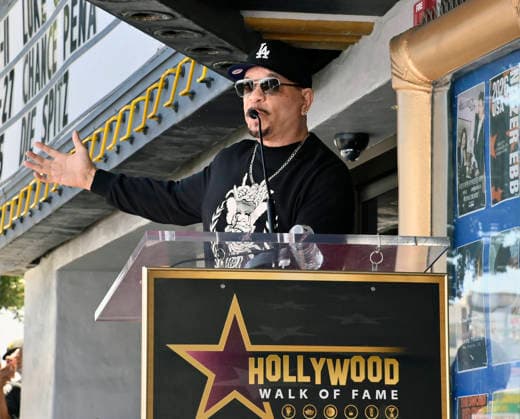 Ice T makes comments during an unveiling ceremony honoring the Hip-Hop group Bone Thugs-N-Harmony with the 2,851st star on the Hollywood Walk of Fame in Los Angeles on Wednesday, July 8, 2026.  LAP2026070811 JIMxRUYMEN
