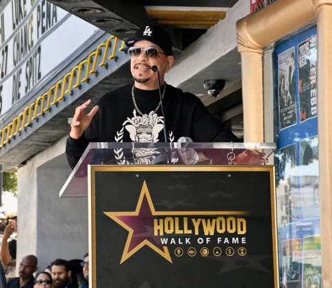 Ice T makes comments during an unveiling ceremony honoring the Hip-Hop group Bone Thugs-N-Harmony with the 2,851st star on the Hollywood Walk of Fame in Los Angeles on Wednesday, July 8, 2026.  LAP2026070812 JIMxRUYMEN