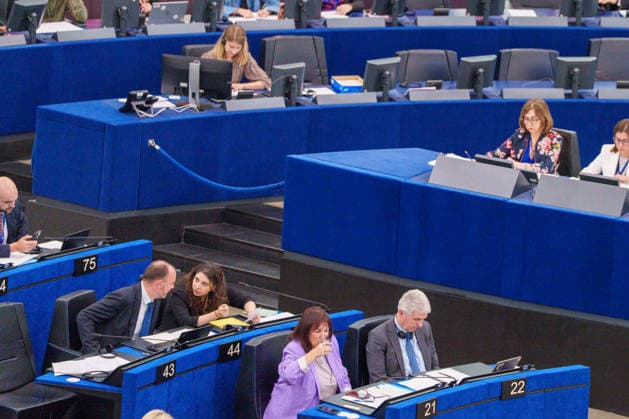 European Parliament holds voting session during July plenary. France - Strasbourg, 08.07.2026 Members of the European Parliament (MEPs) participate in a voting session during the July plenary sitting at the European Parliament in Strasbourg. The chamber voted on a range of reports as part of the four-day plenary session before the summer recess. Alsace