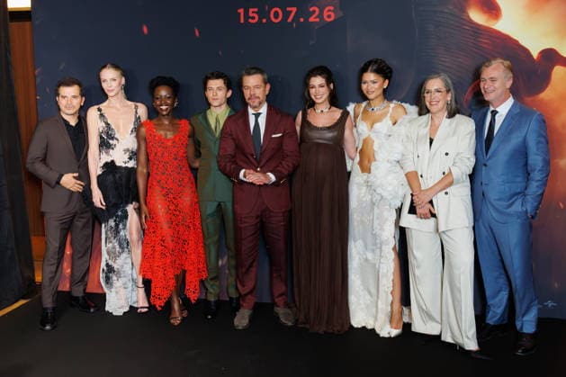 The Odyssey premiere at Le Grand Rex theater. Celebrities arrive on the red carpet: John Leguizamo, Charlize Theron, Lupita Nyong o, Tom Holland, Matt Damon, Anne Hathaway, Zendaya, Emma Thomas, and Christopher Nolan. 458058 2026 07 08  Copyright: xSebastienxFremontx xStarfacex STAR_458058_053