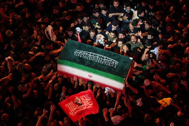 Funeral ceremony held in Karbala for Iran s late Supreme Leader Khamenei KARBALA, IRAQ - JULY 9: Mourners gather during the funeral procession of Iran’s late Supreme Leader Ayatollah Ali Khamenei at the holy shrines of Imam Hussein and his brother Hazrat Abbas in Karbala, Iraq on July 9, 2026. Murtadha Al-Sudani Anadolu Karbala Iraq. Editorial use only. Please get in touch for any other usage.  Copyright: x2026xAnadoluxMurtadhaxAl-Sudanix