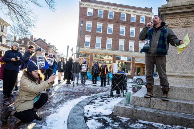 July 8, 2026, Portland, Maine, USA: Planter just announced he is suspending his Senate bid. American political candidate, oyster farmer, and Marine Corps veteran, Democratic nominee in the 2026 U.S. Senate election in Maine, challenging incumbent Republican Senator S. Collins. Platner, facing mounting pressure to withdraw from top Democrats to quit, after ex-girlfriend Jenny Racicot, a 41-year-old Maine resident, accused him of sexually assaulting her in 2021, an allegation Platner denies. FILE PHOTO: Dateline: January, 3, 2026, Portland, Maine, USA: Maine Democratic U.S. Senate candidate GRAHAM CUNNINGHAM PLATNER, 41, speaks at an anti-war rally in Portland, Maine. Portland USA  - ZUMAg349 20260103_new_g349_620 Copyright: xTroyxR.xBennettx