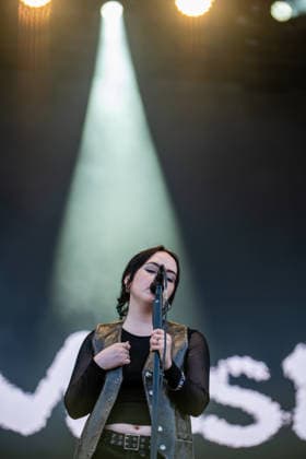 July 8, 2026, Trencin, Slovakia: Katie Ball from the Irish band, Just Mustard seen performing live on the stage during the Pohoda Festival 2026 at Airport Trencin. Pohoda festival the biggest open-air summer music festival in Slovakia, celebrates 30th anniversary. Trencin Slovakia - ZUMAs197 20260708_aaa_s197_180 Copyright: xTomasxTkacikx