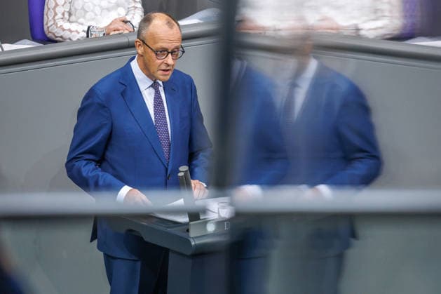 Bundestag Bundeskanzler Friedrich Merz (CDU) im Deutschen Bundestag am 09.07.26 in Berlin. Berlin Berlin Deutschland Bundestag *** Bundestag, Chancellor Friedrich Merz, CDU, in the German Bundestag on July 9, 2026, in Berlin, Berlin, Berlin, Germany, Bundestag