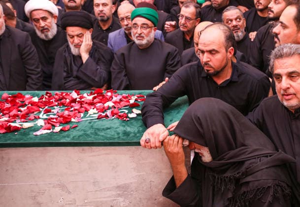 Funeral ceremony held in Karbala for Iran s late Supreme Leader Khamenei KARBALA, IRAQ - JULY 9: Iraqis attend the funeral ceremony held for former Iranian Supreme Leader Ali Khamenei, who was killed in a U.S.-Israeli airstrike, on July 9, 2026 in Karbala, Iraq. Khamenei s coffin is carried through the shrines of Imam Hussein and his brother Abbas during the ceremony. Stringer Anadolu Karbala Iraq. Editorial use only. Please get in touch for any other usage.  Copyright: x2026xAnadoluxStringerx