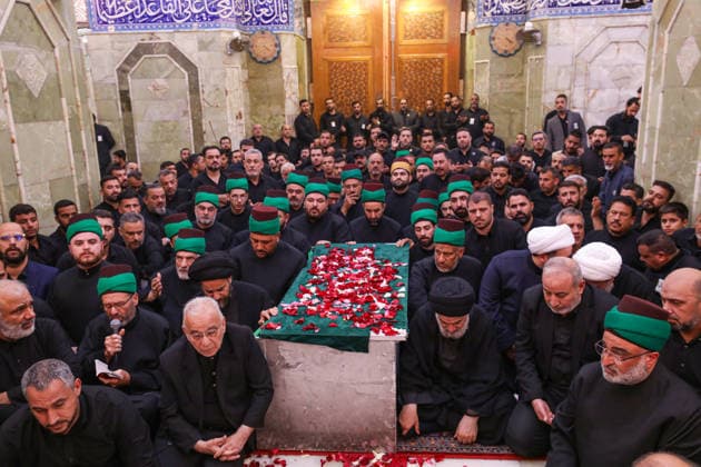 Funeral ceremony held in Karbala for Iran s late Supreme Leader Khamenei KARBALA, IRAQ - JULY 9: Iraqis attend the funeral ceremony held for former Iranian Supreme Leader Ali Khamenei, who was killed in a U.S.-Israeli airstrike, on July 9, 2026 in Karbala, Iraq. Khamenei s coffin is carried through the shrines of Imam Hussein and his brother Abbas during the ceremony. Stringer Anadolu Karbala Iraq. Editorial use only. Please get in touch for any other usage.  Copyright: x2026xAnadoluxStringerx