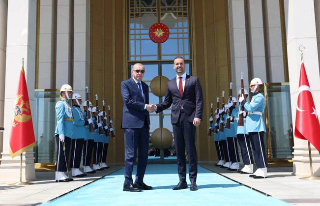 Turkish President Recep Tayyip Erdogan ANKARA, TURKIYE - JULY 9: (----EDITORIAL USE ONLY - MANDATORY CREDIT - TURKISH PRESIDENCY MURAT KULA HANDOUT - NO MARKETING NO ADVERTISING CAMPAIGNS - DISTRIBUTED AS A SERVICE TO CLIENTS----) Turkish President Recep Tayyip Erdogan receives Montenegrin Prime Minister Milojko Spajic at the Presidential Complex in Ankara, Turkiye, on July 9, 2026. TUR Presidency Murat Kula Anadolu Ankara Turkey. Editorial use only. Please get in touch for any other usage.  Copyright: x2026xAnadoluxTURxPresidencyx xMuratxKulax