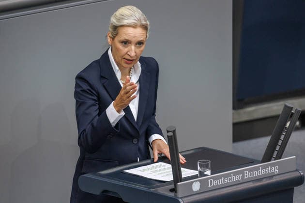 Bundestag Alice Weidel (AfD) im Deutschen Bundestag am 09.07.26 in Berlin. Berlin Berlin Deutschland Bundestag *** Bundestag Alice Weidel AfD in the German Bundestag on July 9, 2026, in Berlin, Berlin, Berlin, Germany, Bundestag