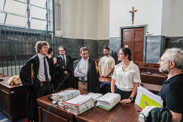 IPA86528557 - MILAN, July 9, 2026 - Court: The trial begins for former Forza Italia Senator Marcello Dell Utri and his wife, Miranda Ratti. Pictured: on the left, Marcello Dell Utri s attorney, Francesco Centonze, and in the center, Prosecutor Pasquale Addesso.  Copyright: xEmanuelexRobertoxDexCarlix xx 86528557