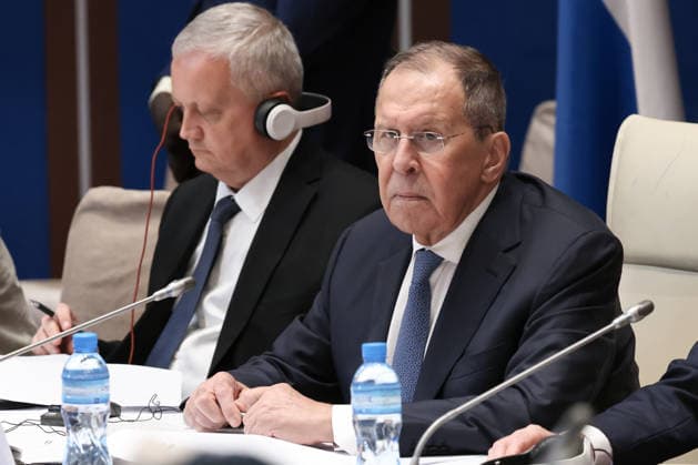Niger Russia 9202459 08.07.2026 Russian Foreign Minister Sergey Lavrov attends a meeting with the heads of the foreign ministries of the member states of the Confederation of Sahel States (AES) in Niamey, Niger. Sputnik Editorial use only, no archive, no commercial use Niamey Niger  Copyright: xx