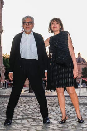 July 8, 2026, Rome, Rome, Italy: Writer Giancarlo De Cataldo and his wife, lawyer Tiziana Pomes, during the final evening of the eightieth edition of the Strega Prize literary competition in Piazza del Campidoglio, Rome, 08 07 2026 Rome Italy  - ZUMAa289 20260708_zia_a289_239 Copyright: xRiccardoxDexLucax xAgfx