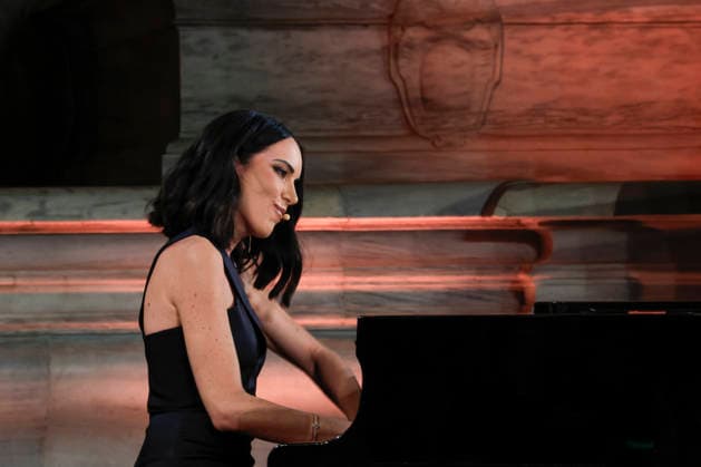 July 8, 2026, Rome, Rome, Italy: Pianist and presenter Gloria Campaner during the final evening of the eightieth edition of the Strega Prize literary competition in Piazza del Campidoglio, Rome, 08 07 2026 Rome Italy  - ZUMAa289 20260708_zia_a289_245 Copyright: xRiccardoxDexLucax xAgfx