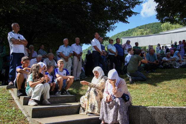 Remains of Srebrenica genocide victims sent off from Visoko VISOKO, BOSNIA AND HERZEGOVINA - JULY 09: The remains of Srebrenica genocide victims, placed in ten coffins, are sent off with tears and prayers from Visoko, near Sarajevo, on Thursday morning, on their final journey to the Potocari Memorial Center, where a collective funeral prayer and burial will be held on July 11, in Visoko, Bosnia and Herzegovina on July 09, 2026. Elman Omic Anadolu Visoko Bosnia and Herzegovina. Editorial use only. Please get in touch for any other usage.  Copyright: x2026xAnadoluxElmanxOmicx