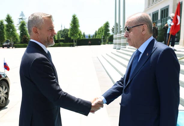 Turkish President Recep Tayyip Erdogan ANKARA, TURKIYE - JULY 9: (----EDITORIAL USE ONLY - MANDATORY CREDIT - TURKISH PRESIDENCY MURAT KULA HANDOUT - NO MARKETING NO ADVERTISING CAMPAIGNS - DISTRIBUTED AS A SERVICE TO CLIENTS----) Turkish President Recep Tayyip Erdogan welcomes Slovakian President Peter Pellegrini at the Presidential Complex in Ankara, Turkiye, on July 9, 2026. Tur Presidency Murat Kula Anadolu Ankara Turkey. Editorial use only. Please get in touch for any other usage.  Copyright: x2026xAnadoluxTurxPresidencyx xMuratxKulax