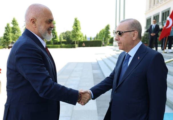 Turkish President Recep Tayyip Erdogan ANKARA, TURKIYE - JULY 9: (----EDITORIAL USE ONLY - MANDATORY CREDIT - TURKISH PRESIDENCY MURAT KULA HANDOUT - NO MARKETING NO ADVERTISING CAMPAIGNS - DISTRIBUTED AS A SERVICE TO CLIENTS----) Turkish President Recep Tayyip Erdogan (R) receives Albanian Prime Minister Edi Rama (L) at the Presidential Complex in Ankara, Turkiye, on July 9, 2026. TUR Presidency Murat Kula Handout Anadolu Ankara Turkey. Editorial use only. Please get in touch for any other usage.  Copyright: x2026xAnadoluxTURxPresidencyx xMuratxKulax xHandoutx