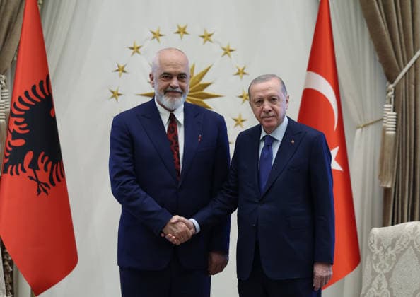 Turkish President Recep Tayyip Erdogan ANKARA, TURKIYE - JULY 9: (----EDITORIAL USE ONLY - MANDATORY CREDIT - TURKISH PRESIDENCY MURAT KULA HANDOUT - NO MARKETING NO ADVERTISING CAMPAIGNS - DISTRIBUTED AS A SERVICE TO CLIENTS----) Turkish President Recep Tayyip Erdogan (R) receives Albanian Prime Minister Edi Rama (L) at the Presidential Complex in Ankara, Turkiye, on July 9, 2026. TUR Presidency Murat Kula Handout Anadolu Ankara Turkey. Editorial use only. Please get in touch for any other usage.  Copyright: x2026xAnadoluxTURxPresidencyx xMuratxKulax xHandoutx