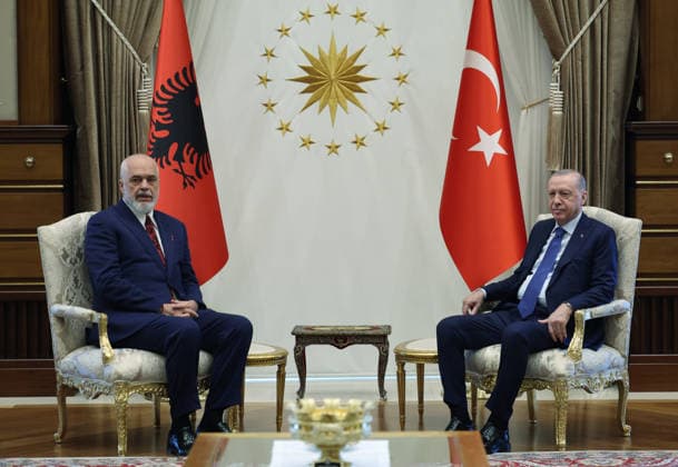 Turkish President Recep Tayyip Erdogan ANKARA, TURKIYE - JULY 9: (----EDITORIAL USE ONLY - MANDATORY CREDIT - TURKISH PRESIDENCY MURAT KULA HANDOUT - NO MARKETING NO ADVERTISING CAMPAIGNS - DISTRIBUTED AS A SERVICE TO CLIENTS----) Turkish President Recep Tayyip Erdogan (R) receives Albanian Prime Minister Edi Rama (L) at the Presidential Complex in Ankara, Turkiye, on July 9, 2026. TUR Presidency Murat Kula Handout Anadolu Ankara Turkey. Editorial use only. Please get in touch for any other usage.  Copyright: x2026xAnadoluxTURxPresidencyx xMuratxKulax xHandoutx